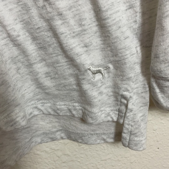 Pink Victoria Secret Oversized Long Sleeve Top Heathered Gray White Size XS - Picture 6 of 8